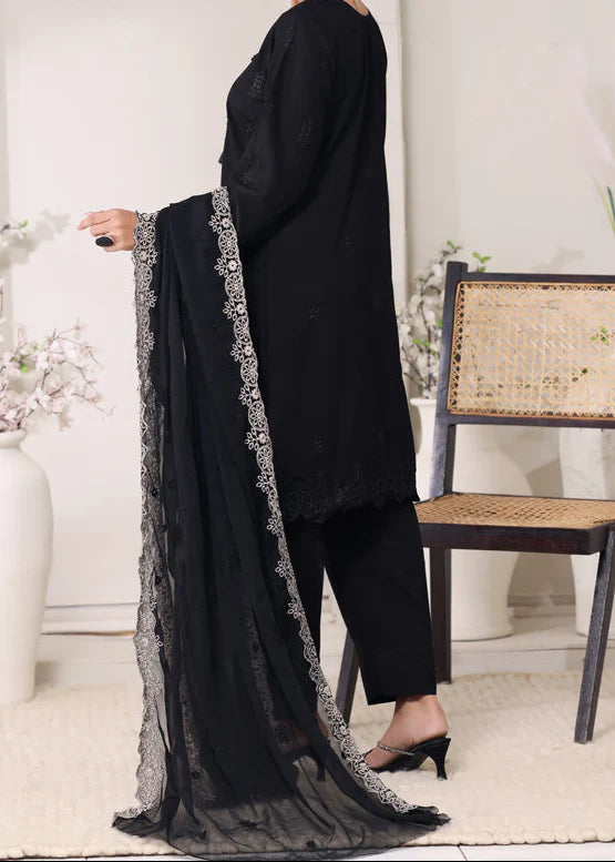 Grace Z-(DARK DESIRE)- Stitched EMBROIDERED CHIKANKARI LAWN UNSTITCHED 3PC SUIT.
