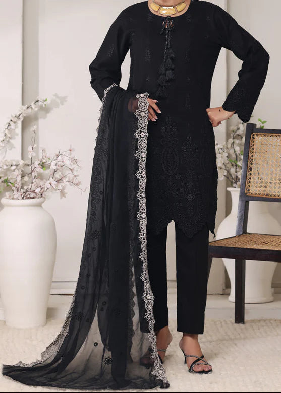 Grace Z-(DARK DESIRE)- Stitched EMBROIDERED CHIKANKARI LAWN UNSTITCHED 3PC SUIT.