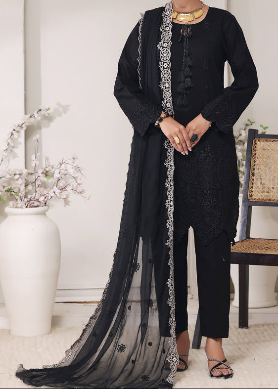 DARK DESIRE – EMBROIDERED CHIKANKARI LAWN UNSTITCHED 3PC SUIT.