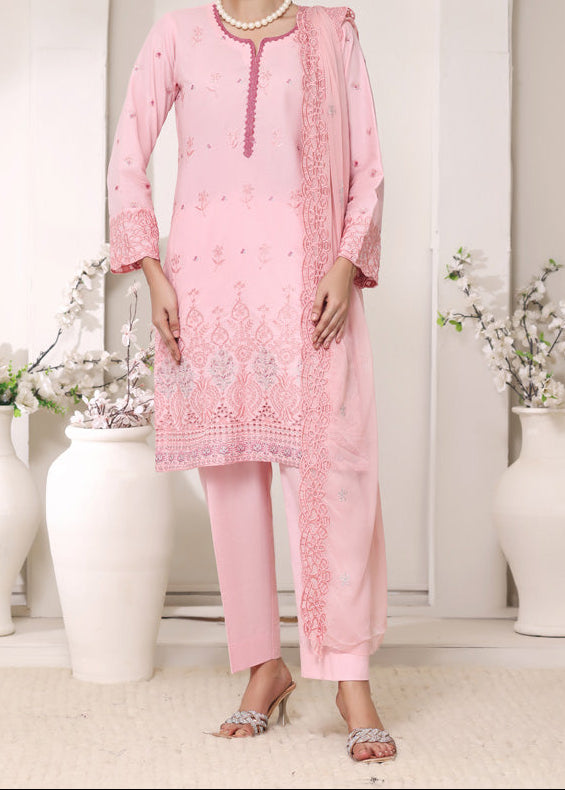 ROSY MIST – EMBROIDERED CHIKANKARI LAWN UNSTITCHED 3PC SUIT.