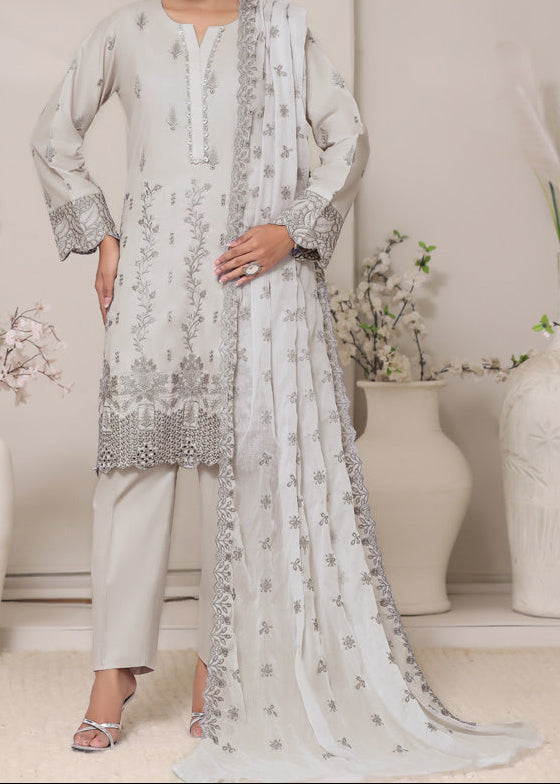 MOONLiGHT GLOW – EMBROIDERED CHIKANKARI LAWN UNSTITCHED 3PC SUIT.