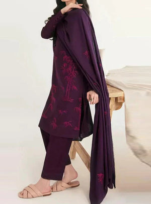 Grace W174 - Embroidered 3pc marina dress with embroidered marina shawl