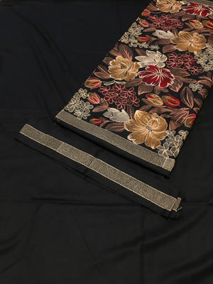 Grace W186-Plain 3pc marina dress with Embroidered marina shawl.