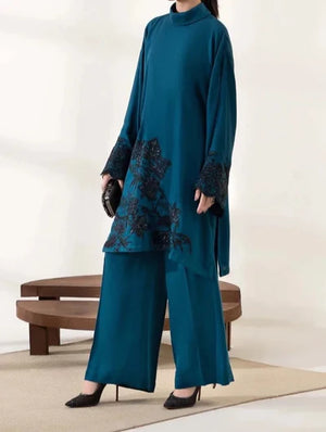 Grace W418-Embroidered 2pc khaddar dress