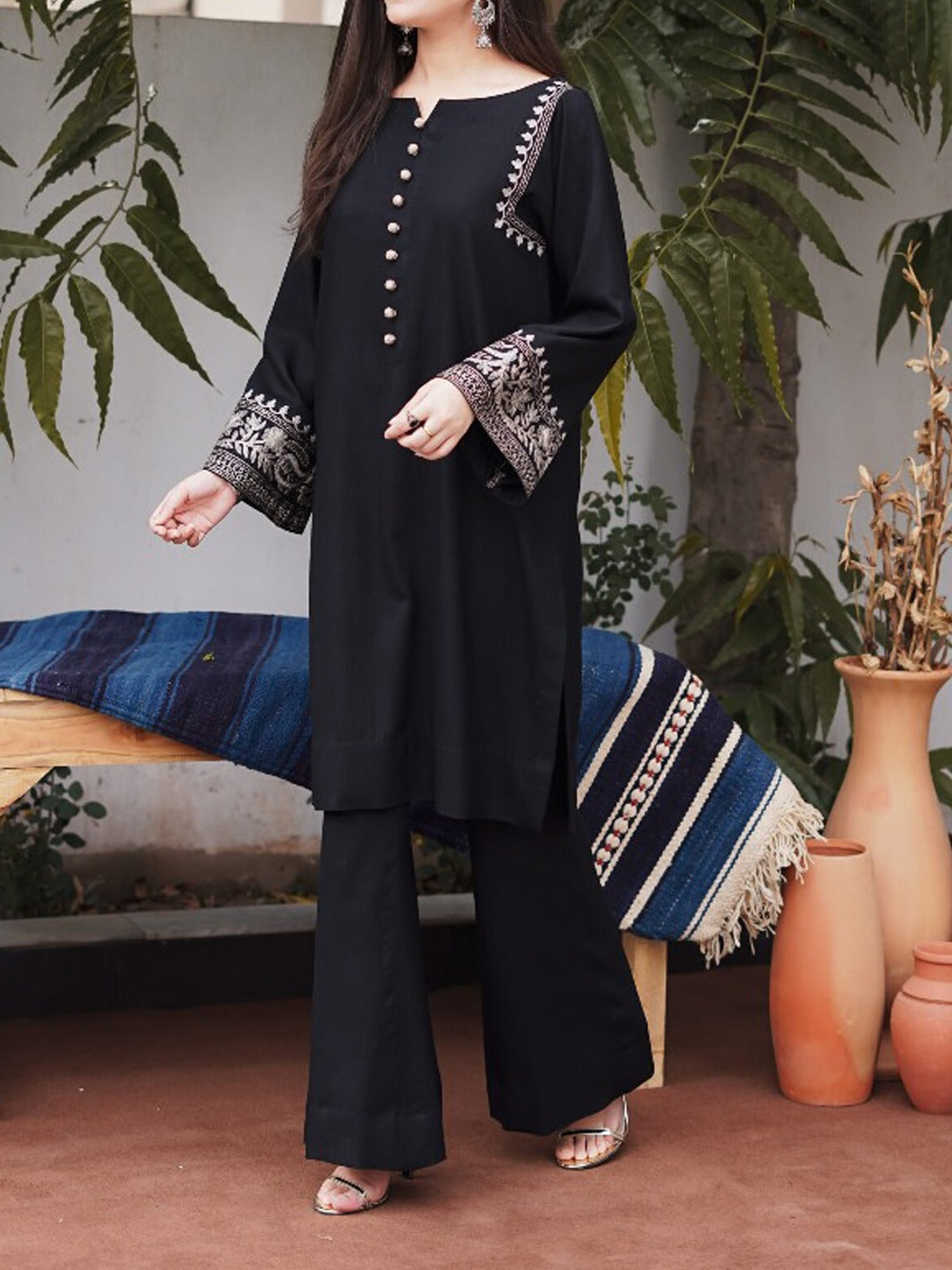 Grace W774 - Embroidered Sequence 3pc Marina Dress With Embroidered Sequence Chiffon Dupatta. main image 0
