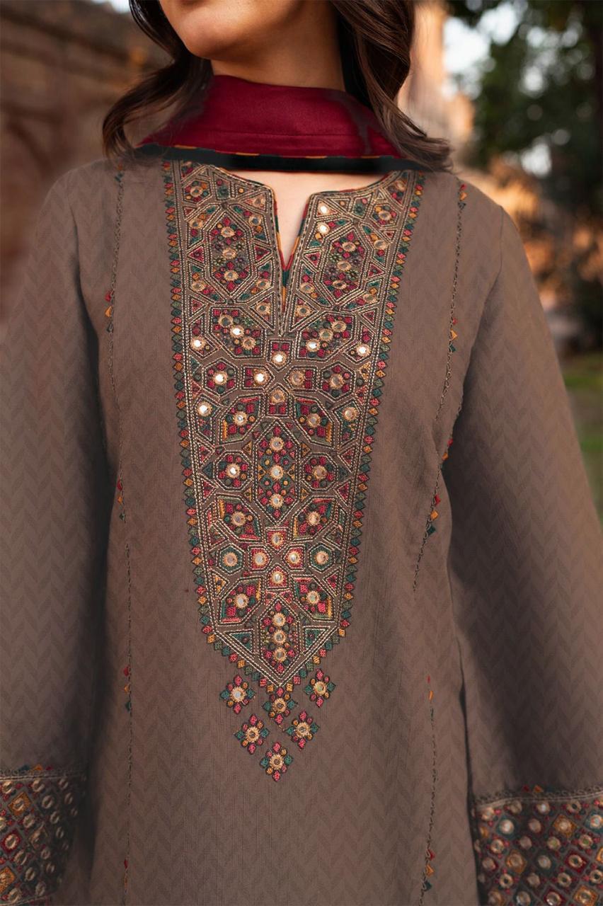 Grace S956-Embroidered Sequence 3PC Lawn Dress With Embroidered Chiffon Dupatta.