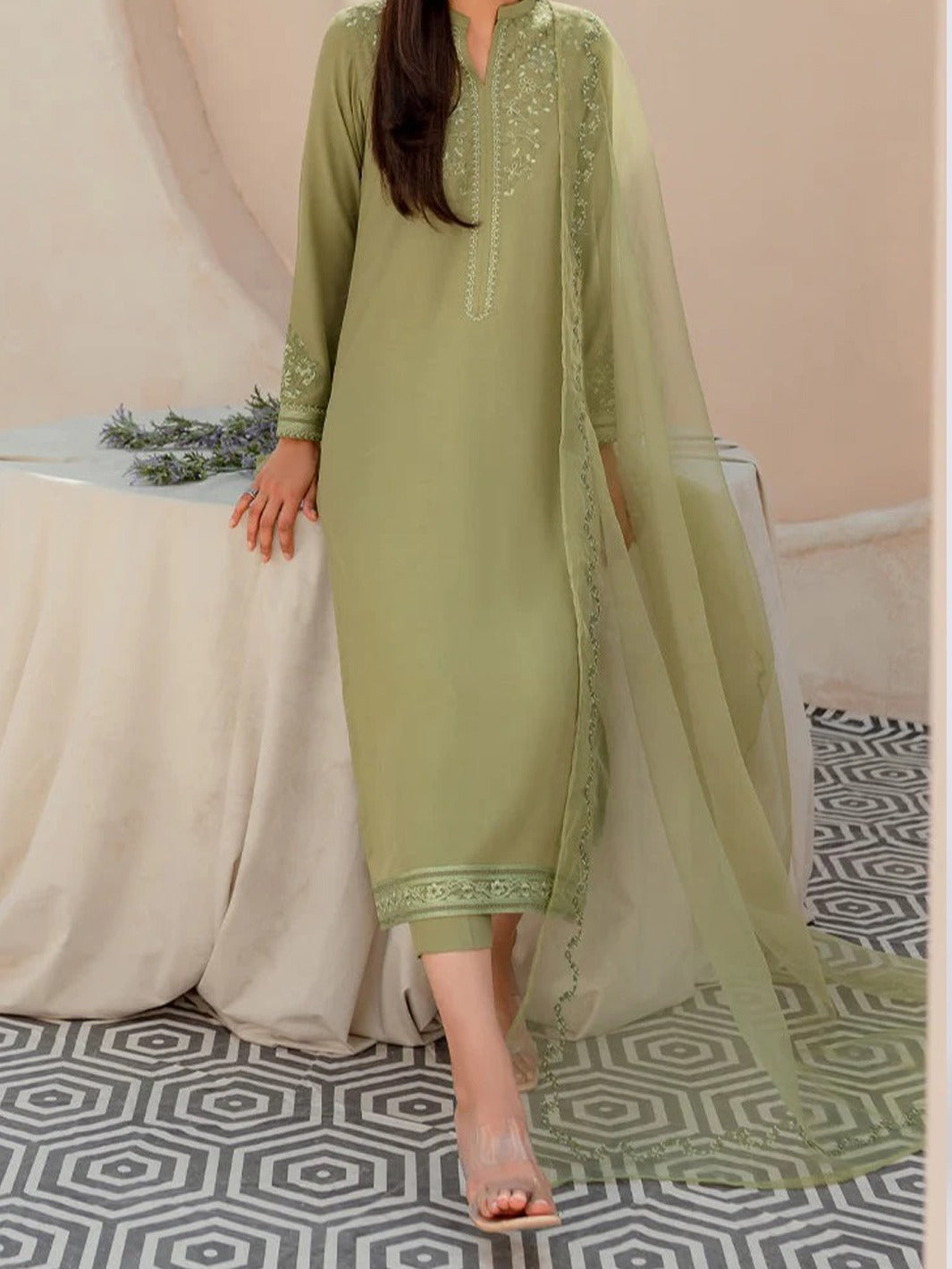 Grace S821 -Embroidered 2pc lawn dress