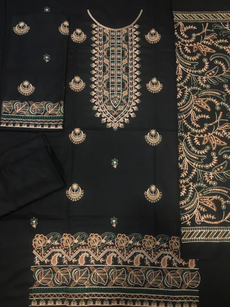 Grace W188-Embroidered 3pc marina dress with Embroidered marina shawl.