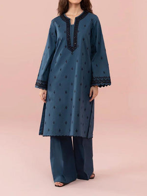 Grace W340- Embroidered 2pc Linen dress