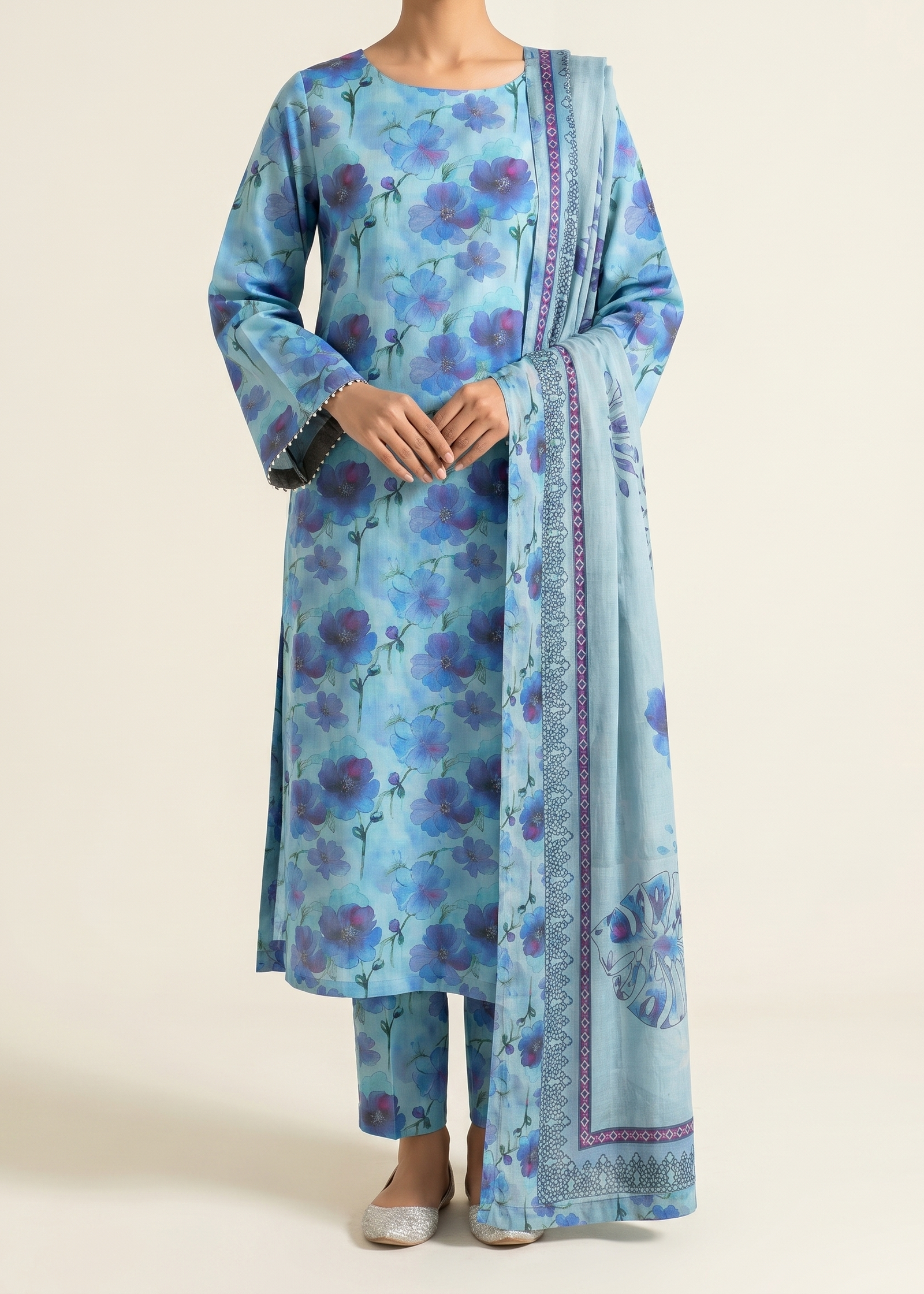 Grace S1414- Digital Printed 3pc Lawn Dress With Printed Lawn Dupatta.