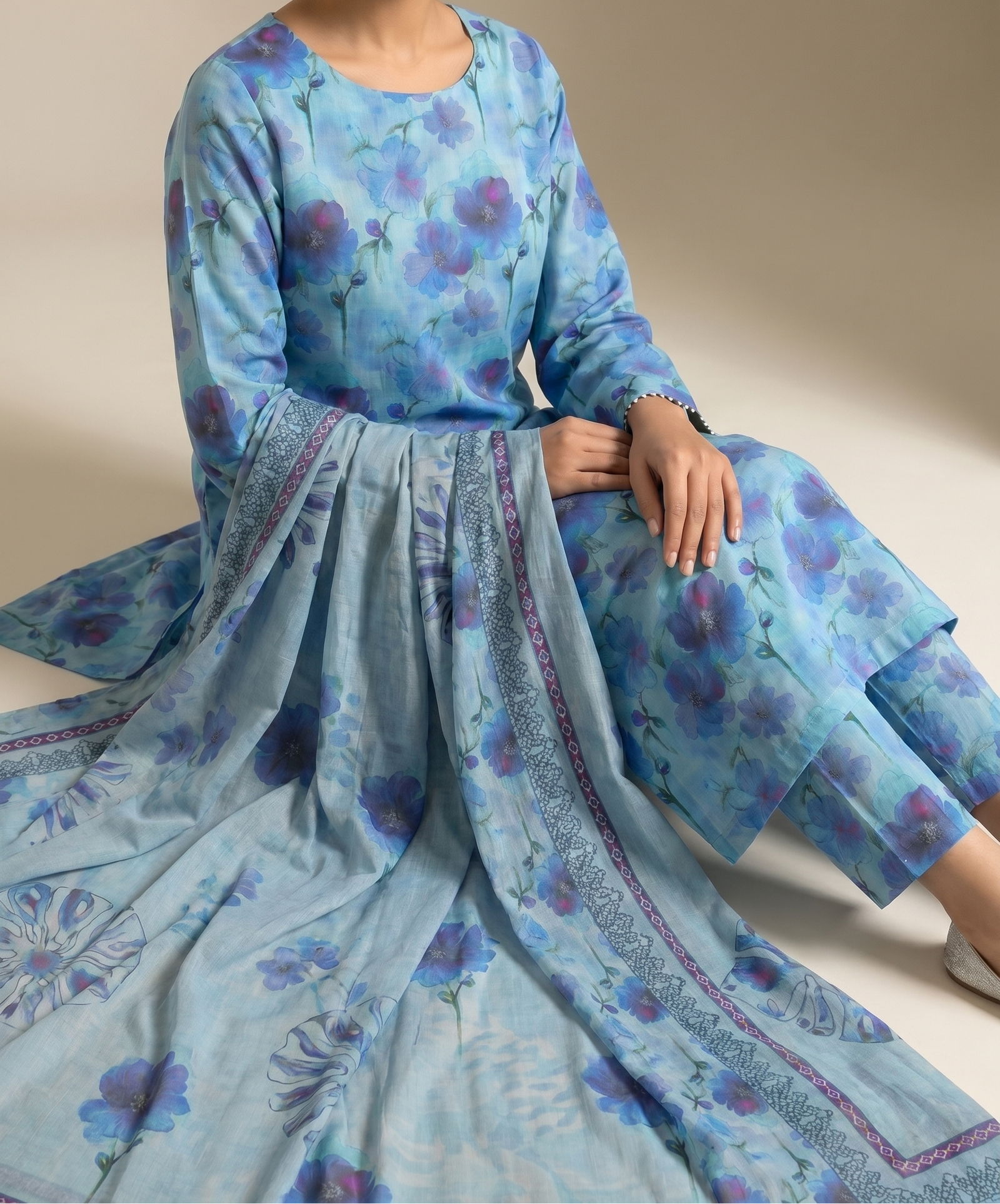 Grace S1414- Digital Printed 3pc Lawn Dress With Printed Lawn Dupatta.