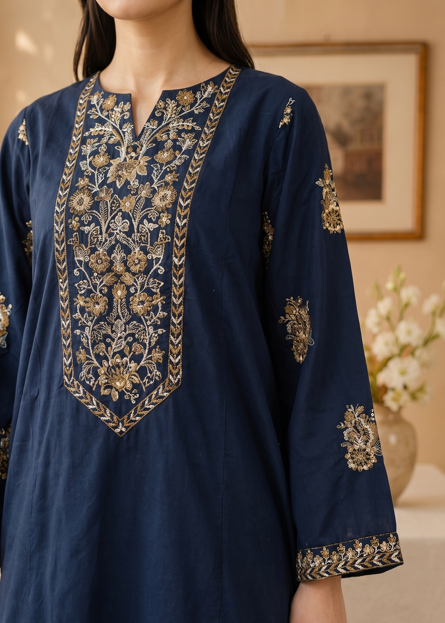 Grace S1487 -Embroidered 2pc lawn dress.