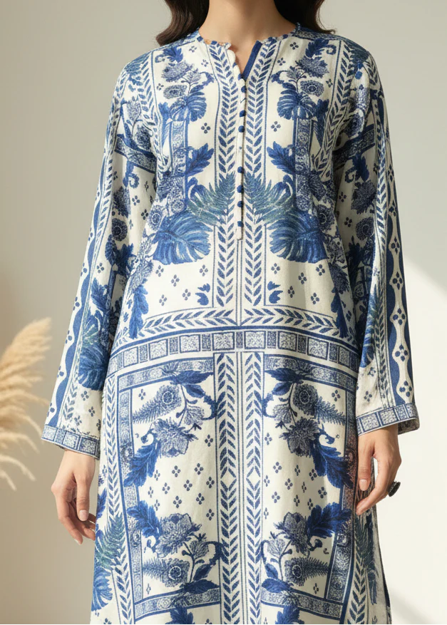 Grace W1012 - Digital Printed 2pc Silk Dress.