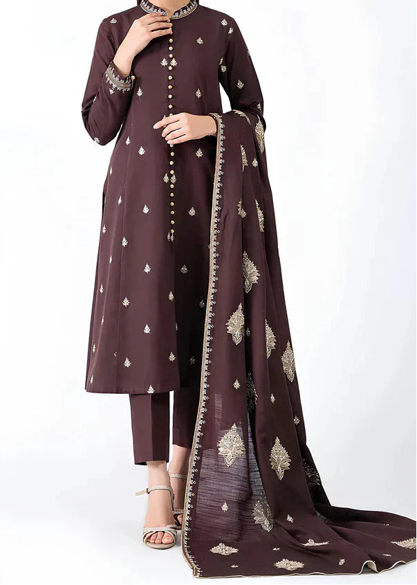 Grace Z-(S1319)- Stitched Embroidered 3pc Lawn Dress With Embroidered Lawn Dupatta.