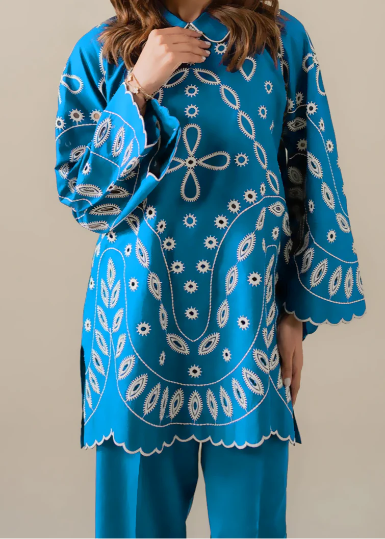 Grace Z-(W890) - Stitched Embroidered 2pc Chikankari Marina Dress.