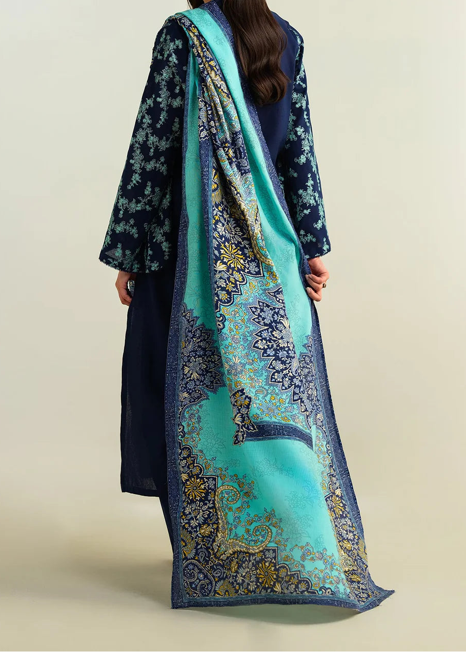 Grace W862-Embroidered 3pc Marina Dress With Printed Shawl.