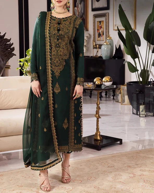 Grace S713-Embroidered 3pc lawn dress with Embroidered chiffon dupatta.