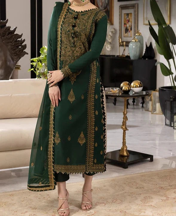 Grace S713-Embroidered 3pc lawn dress with Embroidered chiffon dupatta.