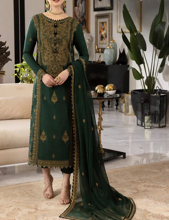 Grace S713-Embroidered 3pc lawn dress with Embroidered chiffon dupatta.