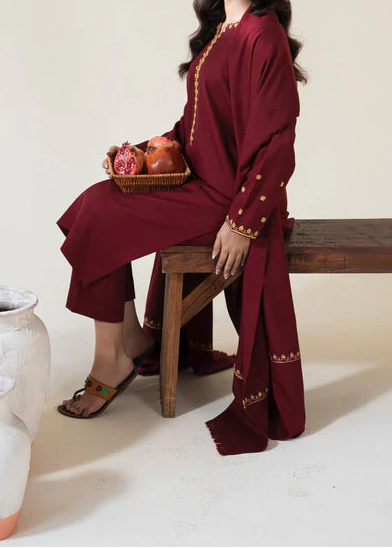 Grace W972-Embroidered 3pc Marina Dress With Embroidered Marina Shawl.