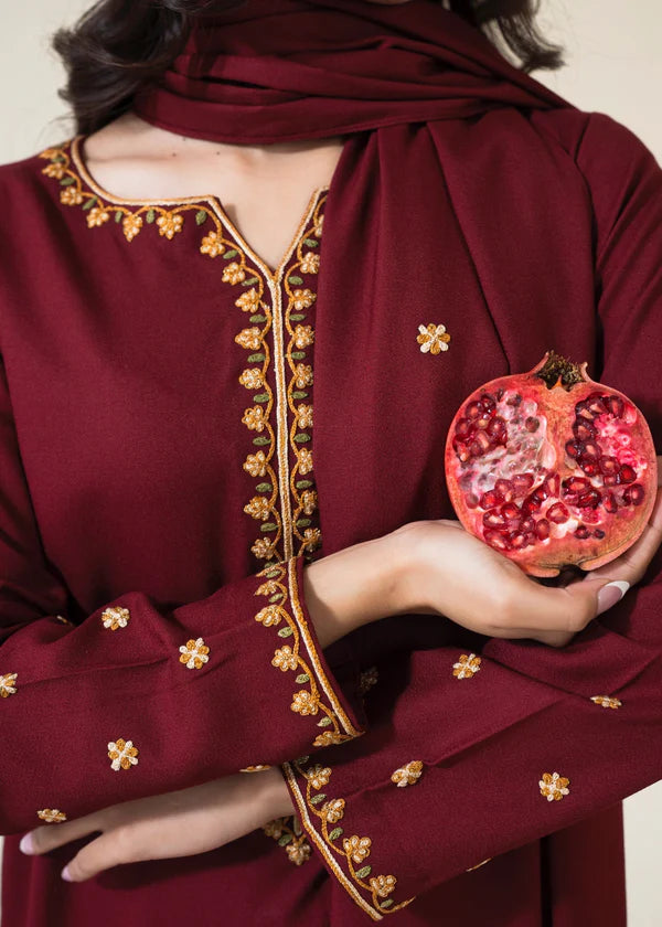 Grace W972-Embroidered 3pc Marina Dress With Embroidered Marina Shawl.