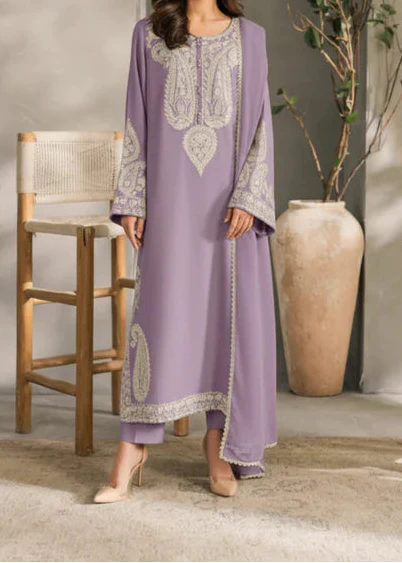 Grace Z-(S1391 )- Stitched Embroidered 3pc Lawn Dress With Dyed Chiffon Dupatta.