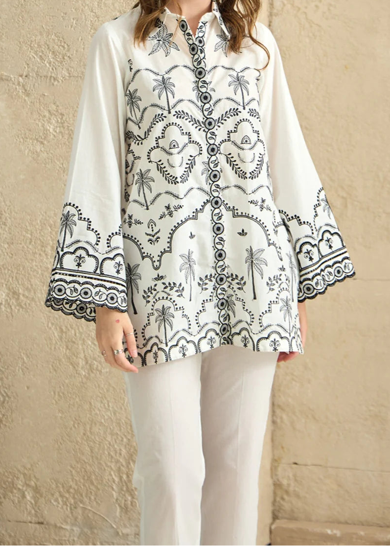 Grace Z-(W918) - Stitched Embroidered 2pc Marina Dress.