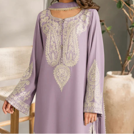 Grace S1391 - Embroidered 3pc Lawn Dress With Dyed Chiffon Dupatta.
