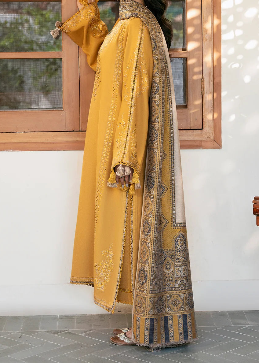 Grace W1124 - Embroidered 3pc Marina Dress With Printed Shawl.