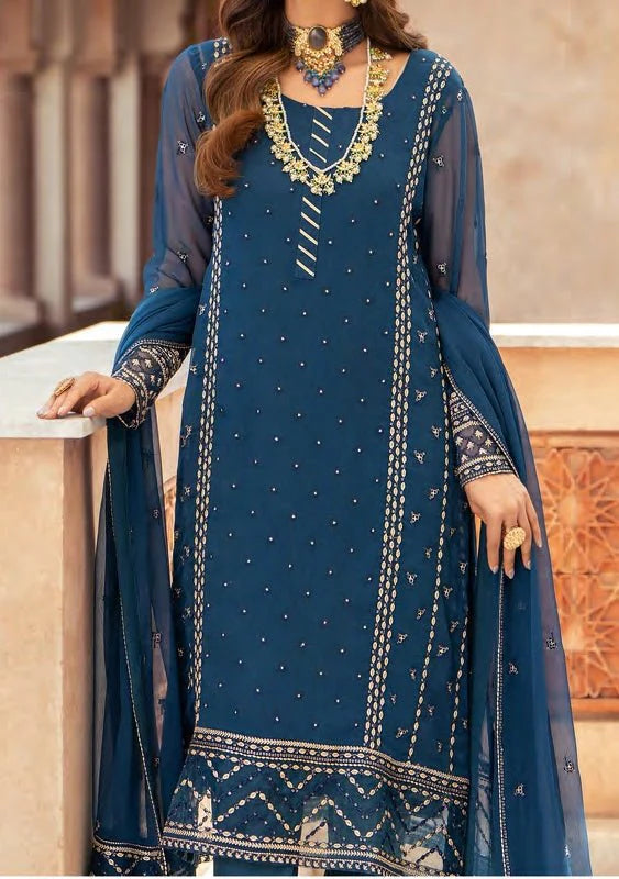 ESHAL– Embroidered Chiffon Unstitched 3Pc Suit.