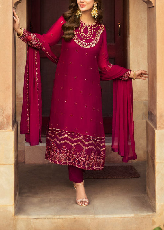 Aiza – Embroidered Chiffon Unstitched 3Pc Suit
