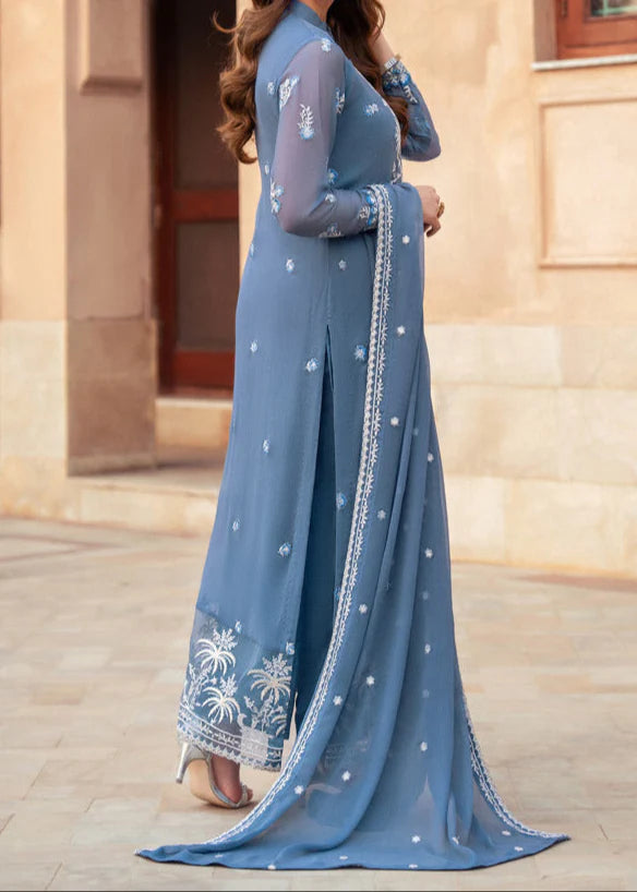 Grace Z - (LINA) - Stitched Embroidered Chiffon 3PC Suit.