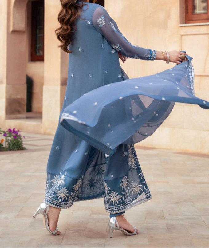 Lina – Embroidered Chiffon Unstitched 3Pc Suit