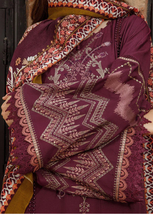 Grace W797-Embroidered 3pc Marina Dress With Printed Shawl.