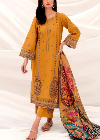 Grace W655-Embroidered Sequence 3pc Marina Dress With Printed Karandi Shwal.