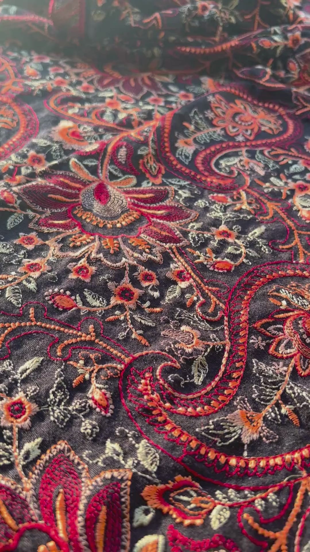 Sarinnah D13 Black - Formal heavy Embroidered Karandi Shawl