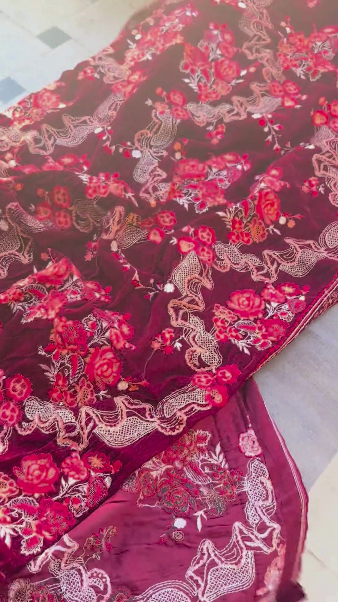 Sarinnah Premium 33-Embroided Fine quality Velvet shawl.