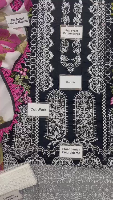 Grace S669-Embroidered 3PC Lawn with Digital Printed silk dupatta.