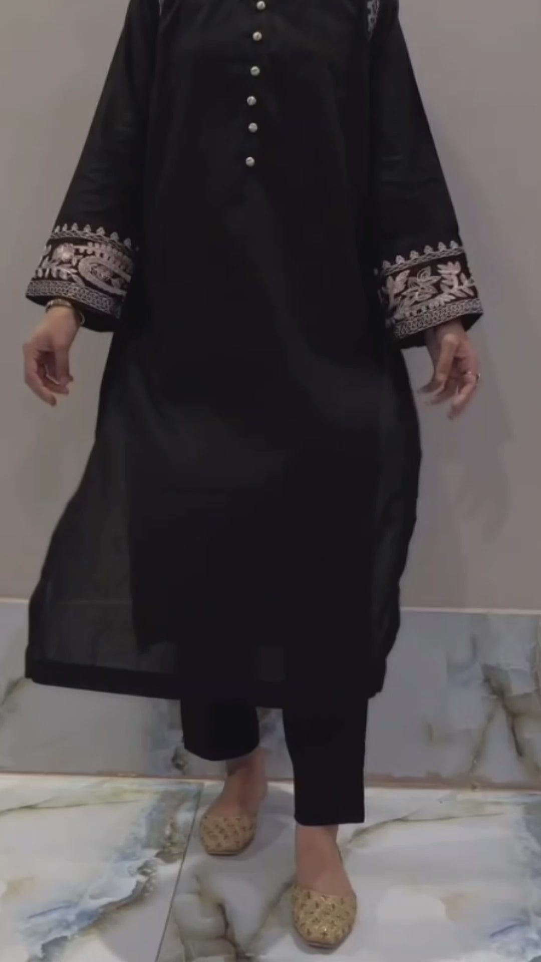 Grace Z-(W168)- Stitched Embroidered 2Pc Marina Dress.