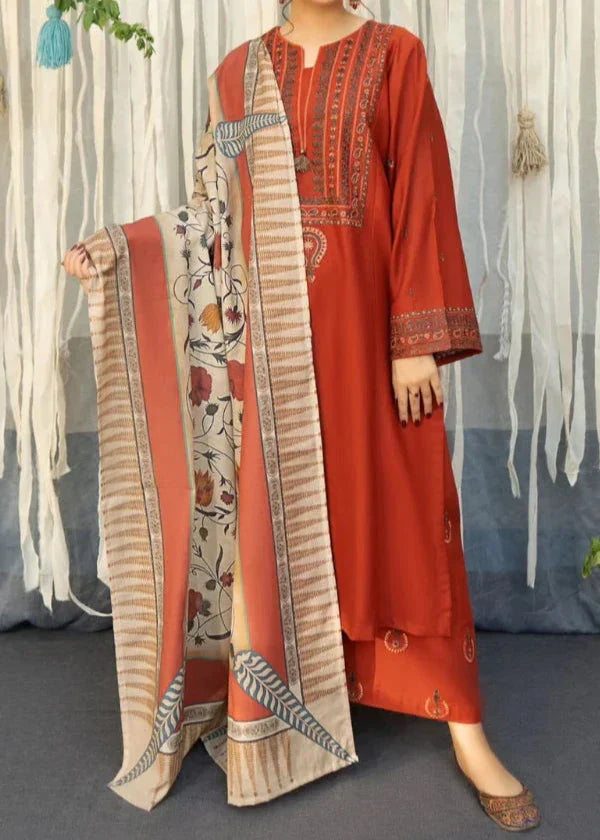 Grace Z(S1169)- Stitched Embroidered 3pc Lawn dress with Printed Munar Dupatta.