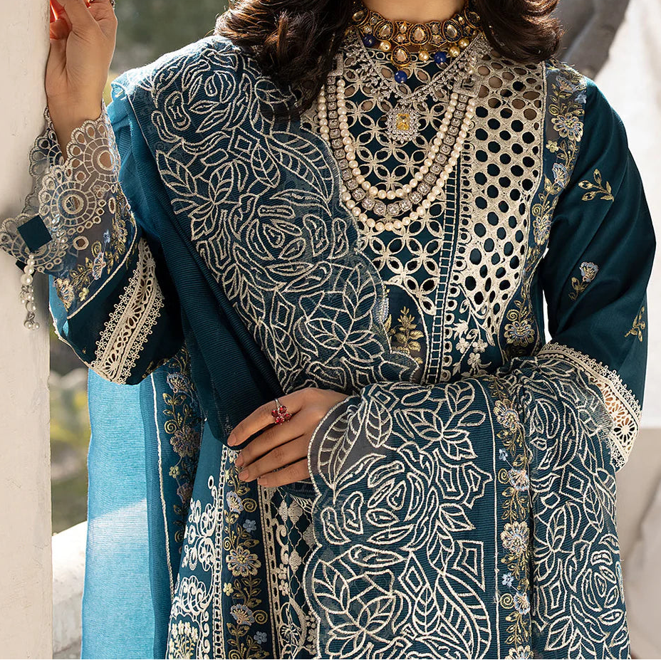 Grace S1545 - Embroidered 3pc Lawn Dress With Printed Lawn Dupatta.