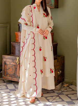 Grace S488-Embroidered 3pc lawn dress with Embroidered organza dupatta.