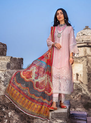 Grace S151- Heavy Shifli Embroidered 3pc lawn dress with silk printed dupatta.