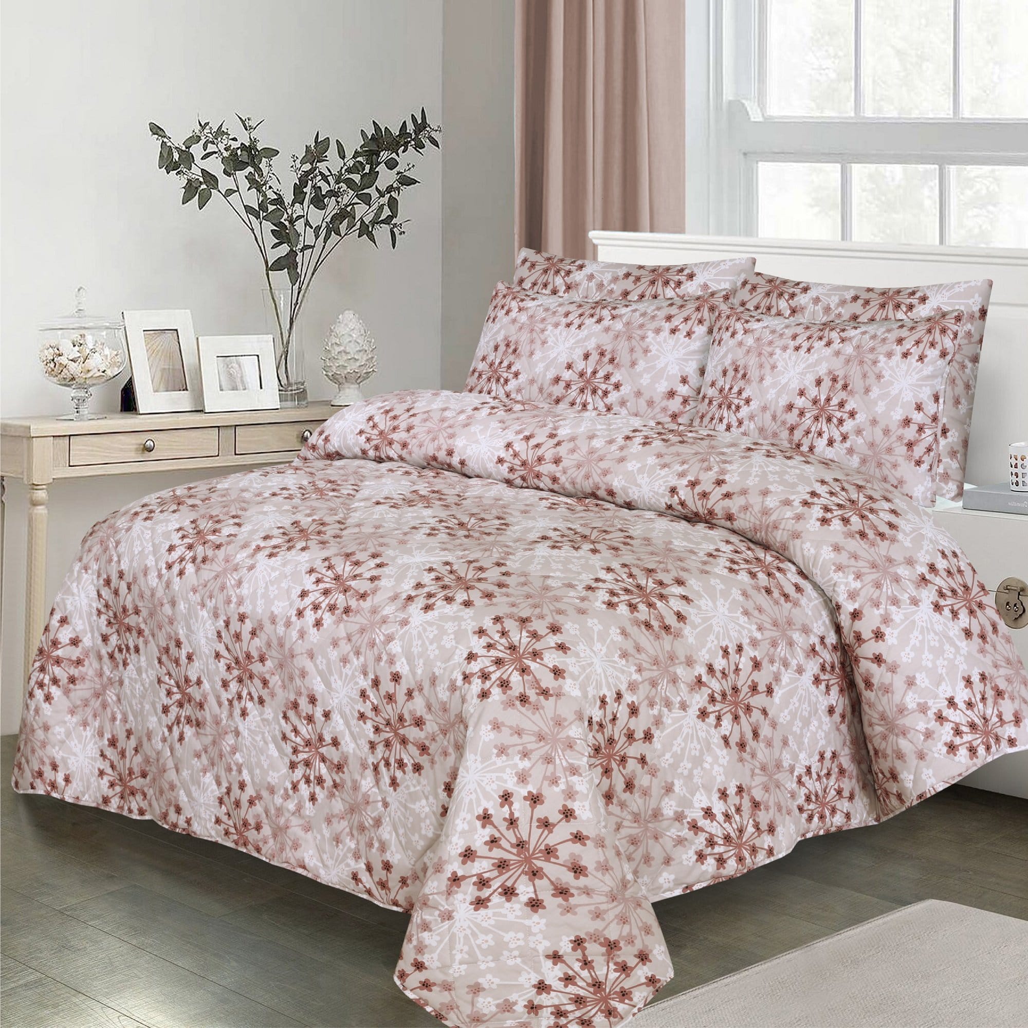 Grace D457-6 pc Comforter Set with 4 pillow covers