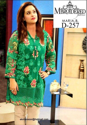 Maria 257-Embroided 2pc linen dress shirt & trouser. - gracestore.pk