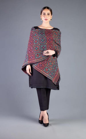 Sarinnah D25-Formal heavy Embroidered Karandi Shawl