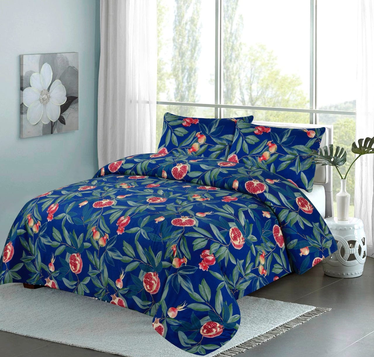 Night Garden D687- Cotton Sateen Bed Sheet Set (Premium)