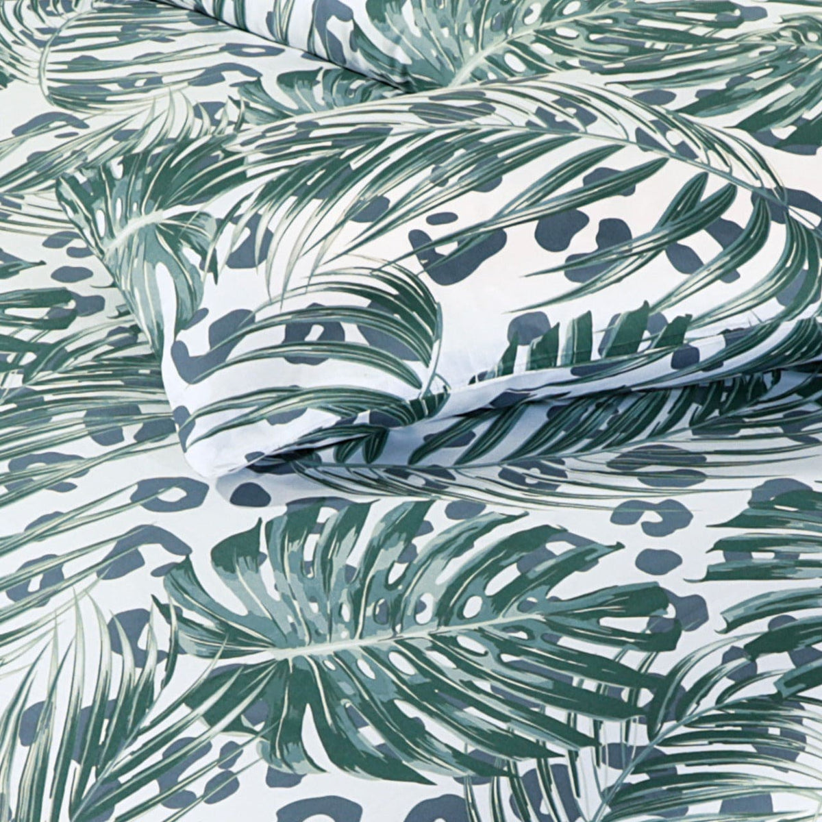 Summer Palm D695- Cotton Sateen Bed Sheet Set (Premium)