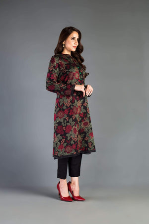 Grace A39-Embroided 3pc karandi dress with embroidered chiffon dupatta.