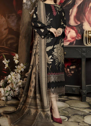 Grace W121 -Embroidered 3pc khaddar dress With printed shawl